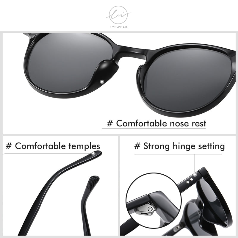 Retro Round Sunglasses for Women, Ultralight, Polarized UV400 Protection