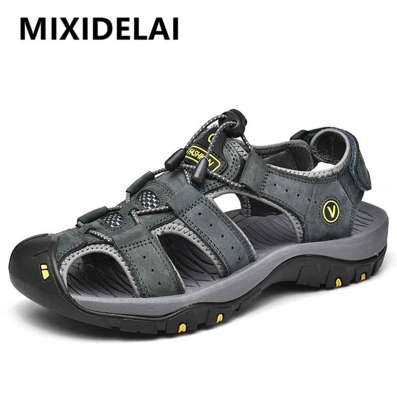 MIXIDELAI Genuine Leather Mens Sandals