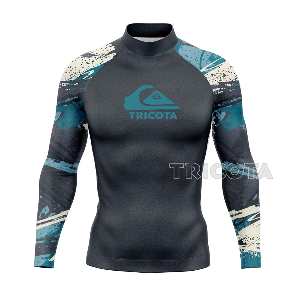 Surfing or Swimming Long-sleeve Rash Guard, Swimwear for Men, UV Protection