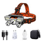 5 Led Super Bright Head-Mounted Flashlight USB Built-in Rechargeable Battery Good for Nighttime Hiking and Cave Exploring