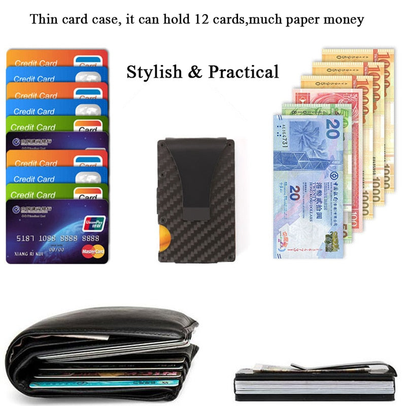 Carbon Fiber Credit Card Holder RFID Blocker