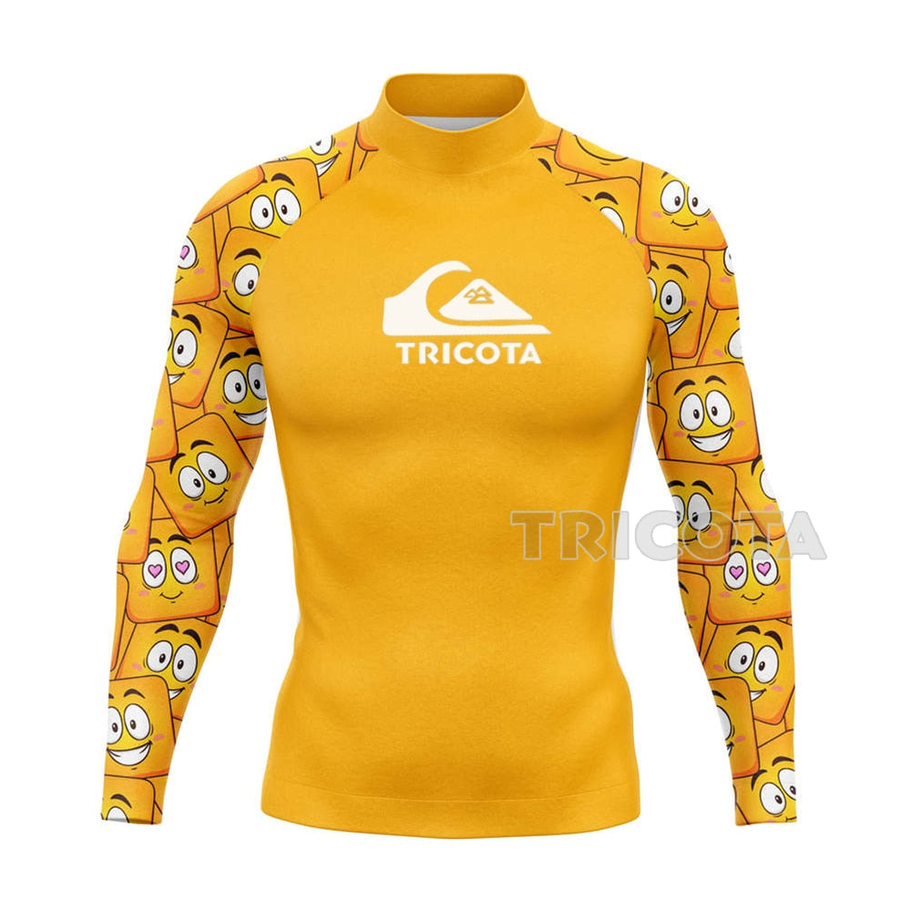 Surfing or Swimming Long-sleeve Rash Guard, Swimwear for Men, UV Protection