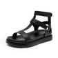 BeauToday Handmade Summer Gladiator Sandals, Calfskin Leather Open-toe T-bar Strap