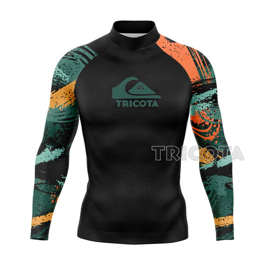 Surfing or Swimming Long-sleeve Rash Guard, Swimwear for Men, UV Protection