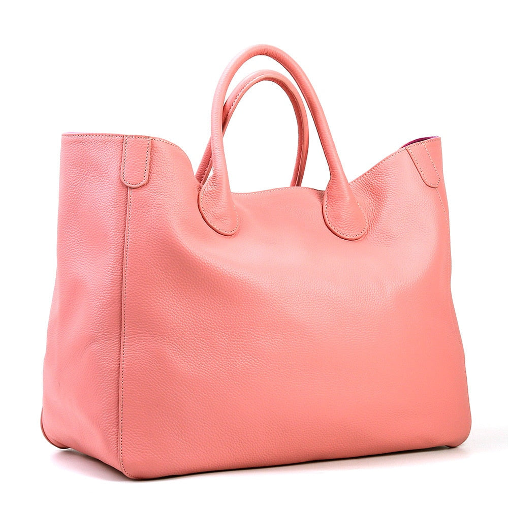 Oversize Tote Bag Made of Genuine Leather