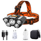 5 Led Super Bright Head-Mounted Flashlight USB Built-in Rechargeable Battery Good for Nighttime Hiking and Cave Exploring