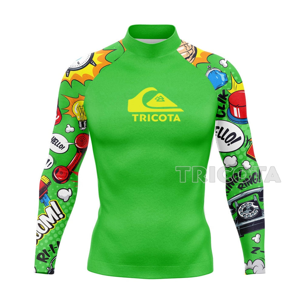 Surfing or Swimming Long-sleeve Rash Guard, Swimwear for Men, UV Protection