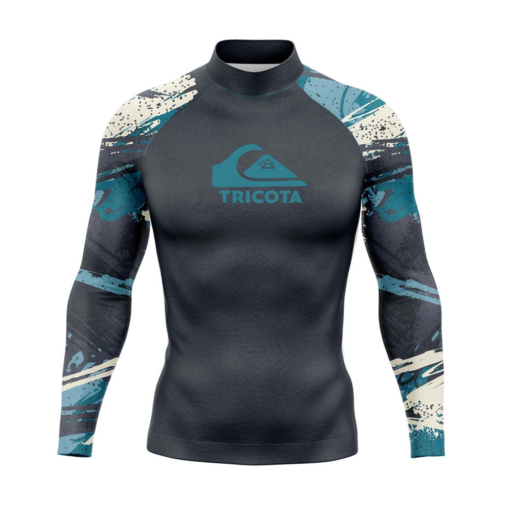 Surfing or Swimming Long-sleeve Rash Guard, Swimwear for Men, UV Protection