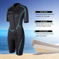 Womens 3mm Neoprene Shorty Wetsuit Short-sleeve, Front-zip Diving Suit, Snorkeling, Surfing, One-piece Swimsuit