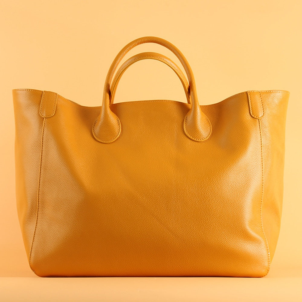 Oversize Tote Bag Made of Genuine Leather